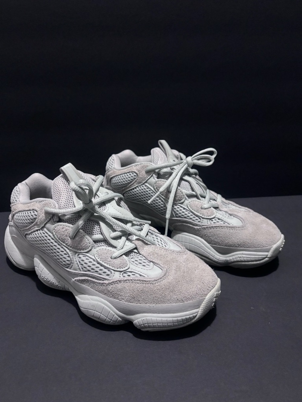 Yeezy 500 Adidas Women's Chunky Lace-Up Sneakers in Light Gray (SALT)